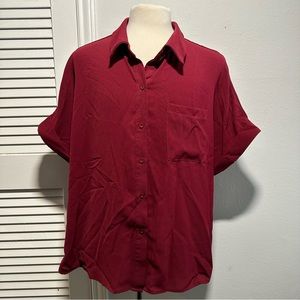 SHEIN Curve Polyester Button Up Top